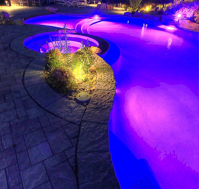 Freeform Pool Spa with LED Lights