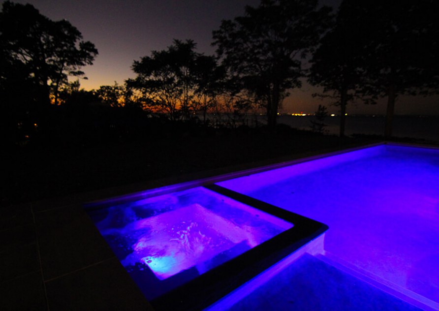 Geometric Pool Spa with LED Lights