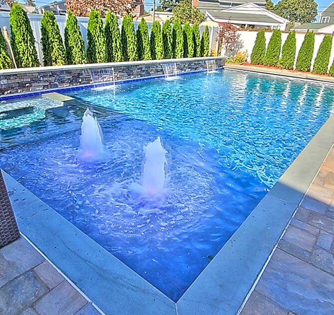 Traditional Pool with Bubblers and Sheer Descents